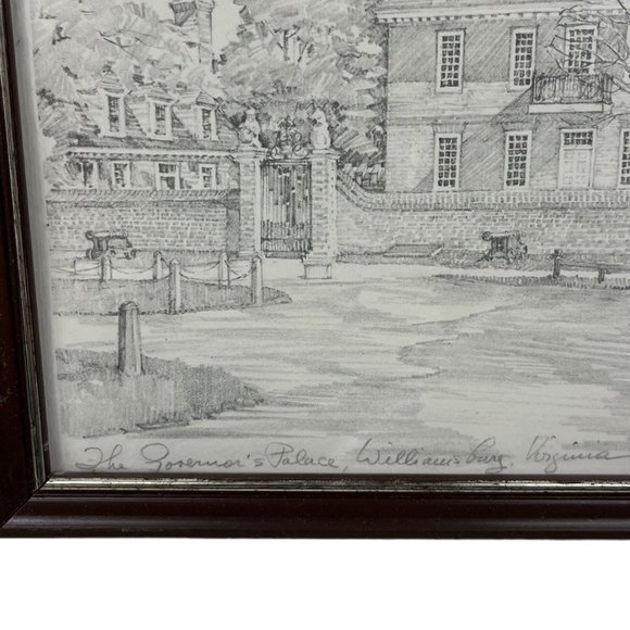 Drawing The Governor’s Palace Williamsburg Virginia Signed Charles H. Overly - Picture 2 of 15
